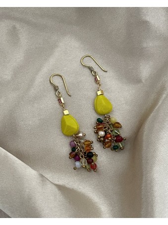 BOUCLES D'OREILLES  CALCITE FLUO