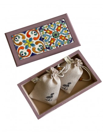 BOITE EN BOIS ET CERAMIQUE