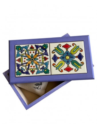 BOITE EN BOIS ET CERAMIQUE