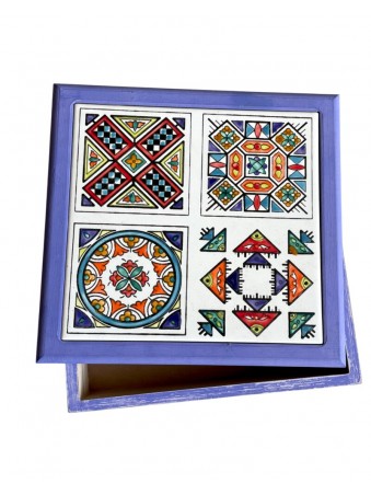 BOITE EN BOIS ET CERAMIQUE