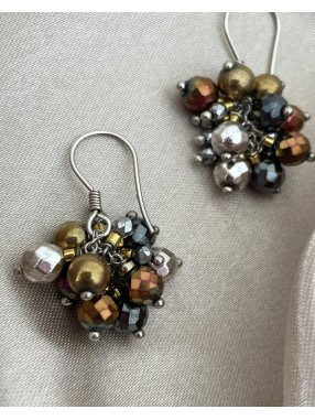 BOUCLES D'OREILES CRISTAUX COLORES