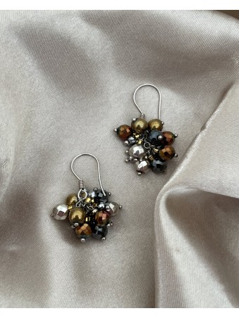 BOUCLES D'OREILES CRISTAUX COLORES