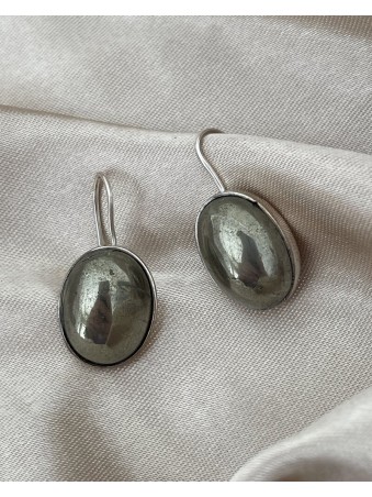 BOUCLES D'OREILLES  PIERRE PYRITE