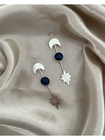 BOUCLES D'OREILLES  LINGE ETOILE&CROISSANT