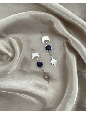 BOUCLES D'OREILLES  LINGE ETOILE&CROISSANT