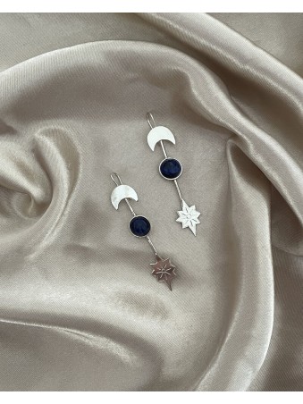 BOUCLES D'OREILLES  LINGE ETOILE&CROISSANT