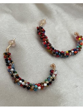 BOUCLES D'OREILLES PIERRES COLOREES