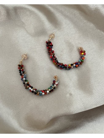 BOUCLES D'OREILLES PIERRES COLOREES