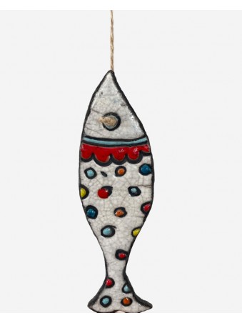 ASSIETTE MURALE  AVEC POISSON SUSPËNDU