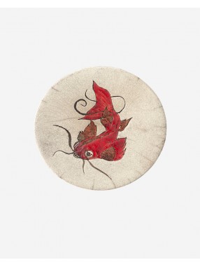 ASSIETTE MURALE  POISSON ROUGE