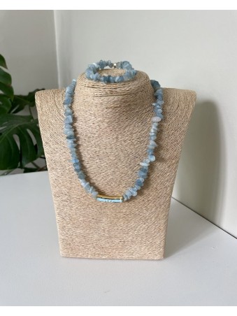 COLLIER CHIPS & EVIL EYE AVEC BRACELET