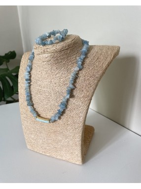 COLLIER CHIPS & EVIL EYE AVEC BRACELET