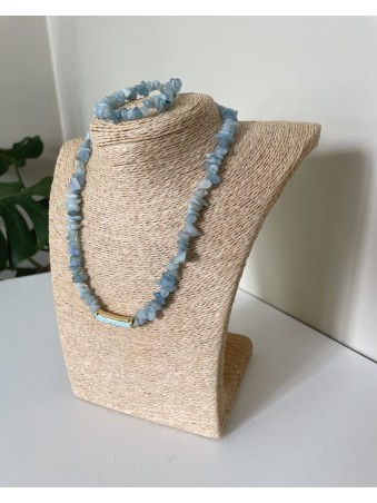 COLLIER CHIPS & EVIL EYE AVEC BRACELET