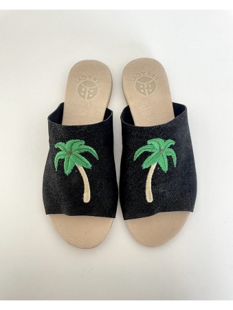 MULES PALMIER NOIR PAILLETES