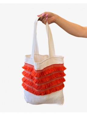 SET DE PLAGE BLANC & ORANGE