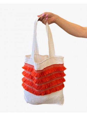 SET DE PLAGE BLANC & ORANGE