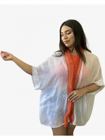 SET DE PLAGE BLANC & ORANGE