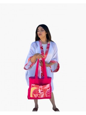 SET DE PLAGE  BLANC & ROSE