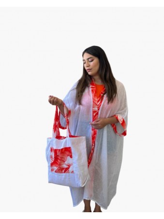 SET DE PLAGE ORANGE & BLANC