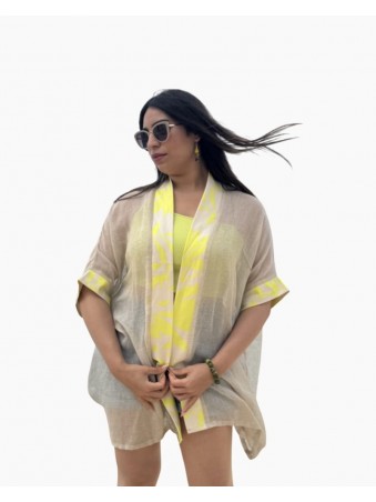 SET DE PLAGE BEIGE & JAUNE