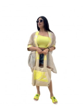 SET DE PLAGE BEIGE & JAUNE