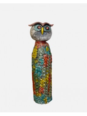 HIBOU COLORE EN RAKU