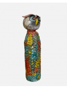 HIBOU COLORE EN RAKU 2