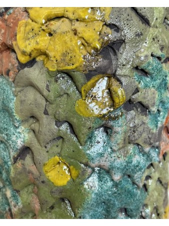 HIBOU COLORE EN RAKU