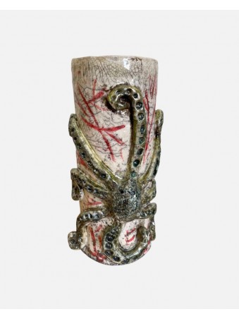 VASE POULPE EN RAKU