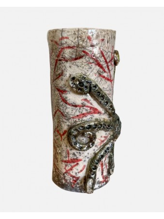 VASE POULPE EN RAKU