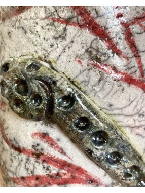 VASE POULPE EN RAKU