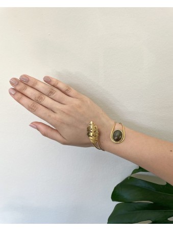 MANCHETTE FEUILLE PIERRE MARBRE