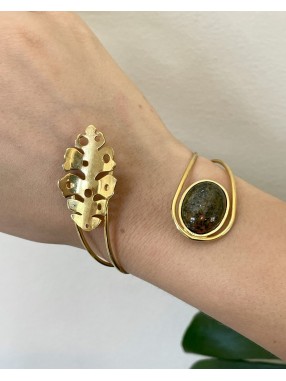 MANCHETTE FEUILLE PIERRE MARBRE