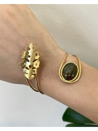 MANCHETTE FEUILLE PIERRE MARBRE