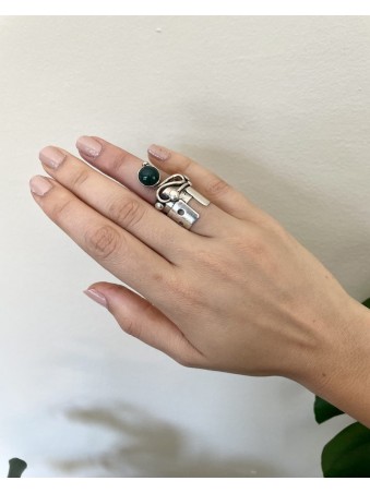 BAGUE FORME GEOMETRIQUE DOUBLE ANNEAU