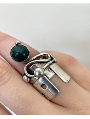 BAGUE FORME GEOMETRIQUE DOUBLE ANNEAU