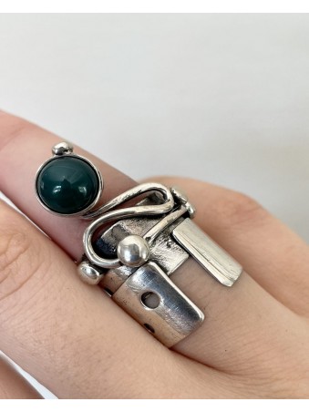 BAGUE FORME GEOMETRIQUE DOUBLE ANNEAU