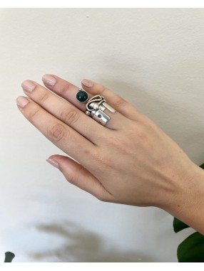 BAGUE FORME GEOMETRIQUE DOUBLE ANNEAU