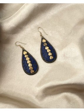BOUCLES D'OREILLES  LAPIS LAZAULI EN GOUTE
