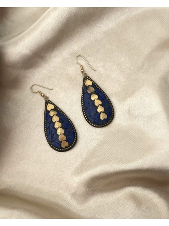 BOUCLES D'OREILLES  LAPIS LAZAULI EN GOUTE