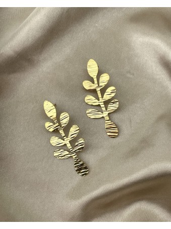 BOUCLES D'OREILLES FEUILLE D'OR OLIVIER
