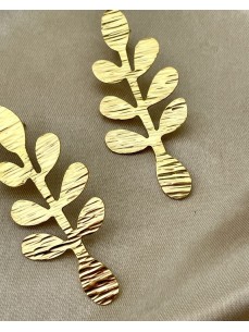 BOUCLES D'OREILLES FEUILLE D'OR OLIVIER 2