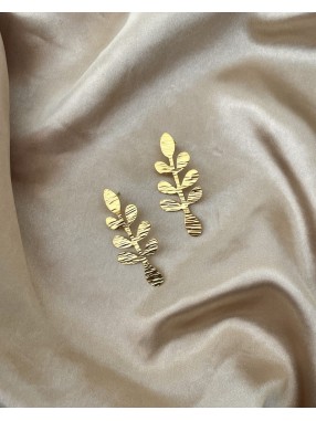 BOUCLES D'OREILLES FEUILLE D'OR OLIVIER