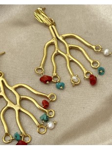 BOUCLES D'OREILLES BRANCHE CORAIL 2