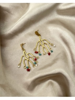 BOUCLES D'OREILLES BRANCHE CORAIL