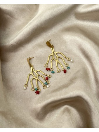 BOUCLES D'OREILLES BRANCHE CORAIL