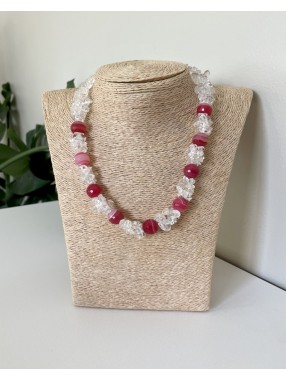 COLLIER CRISTAL AGATE ROSE