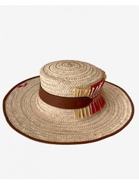 CHAPEAU CUIR&RAPHIA
