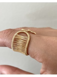 BAGUE LARGE EN FILS GOLD FILLED 2