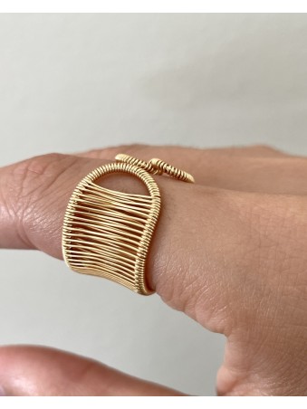 BAGUE LARGE EN FILS GOLD FILLED